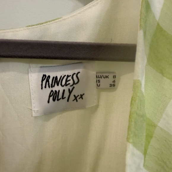 Princess Polly Green Checkered Wrap Dress - Picture 4 of 4
